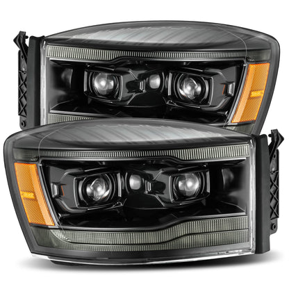 06-08 Dodge Ram LUXX-Series LED Projector Headlights Alpha-Black - view 1