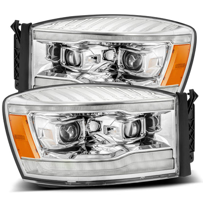 06-08 Dodge Ram LUXX-Series LED Projector Headlights Chrome - view 1