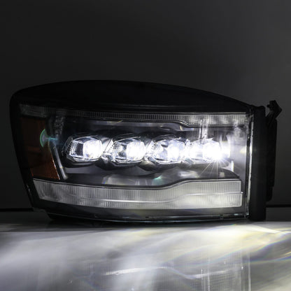 06-08 Dodge Ram NOVA-Series LED Projector Headlights Alpha-Black - view 6