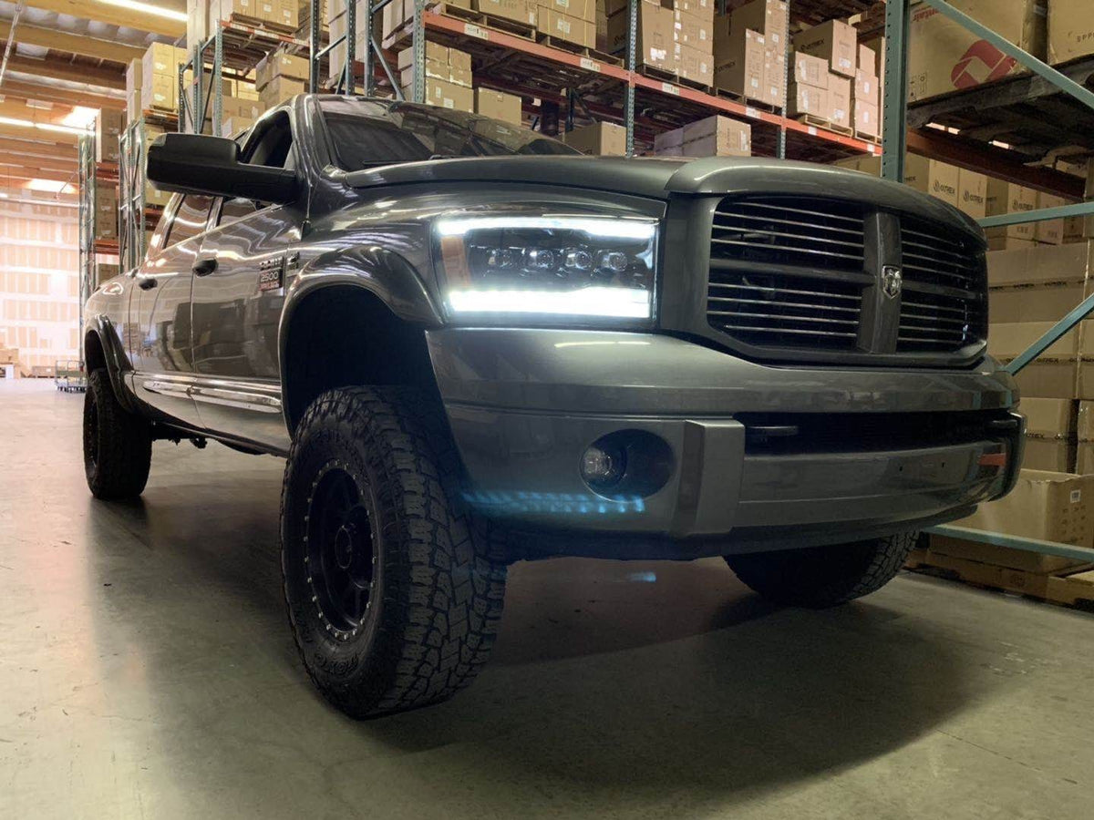06-08 Dodge Ram NOVA-Series LED Projector Headlights Black - view 6