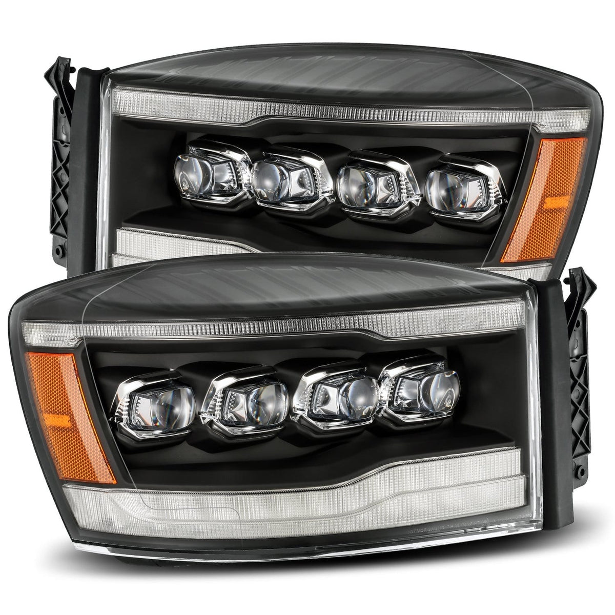 06-08 Dodge Ram NOVA-Series LED Projector Headlights Black - view 1