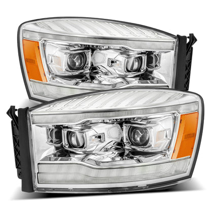 06-08 Dodge Ram PRO-Series Halogen Projector Headlights Chrome - view 1