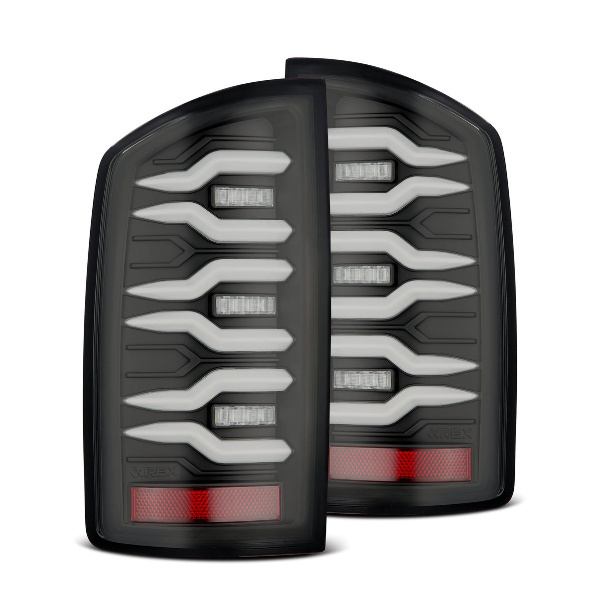07-08 Dodge Ram 1500/07-09 Dodge Ram 2500/3500 Truck LUXX-Series LED Tail Lights Black Smoke - view 1