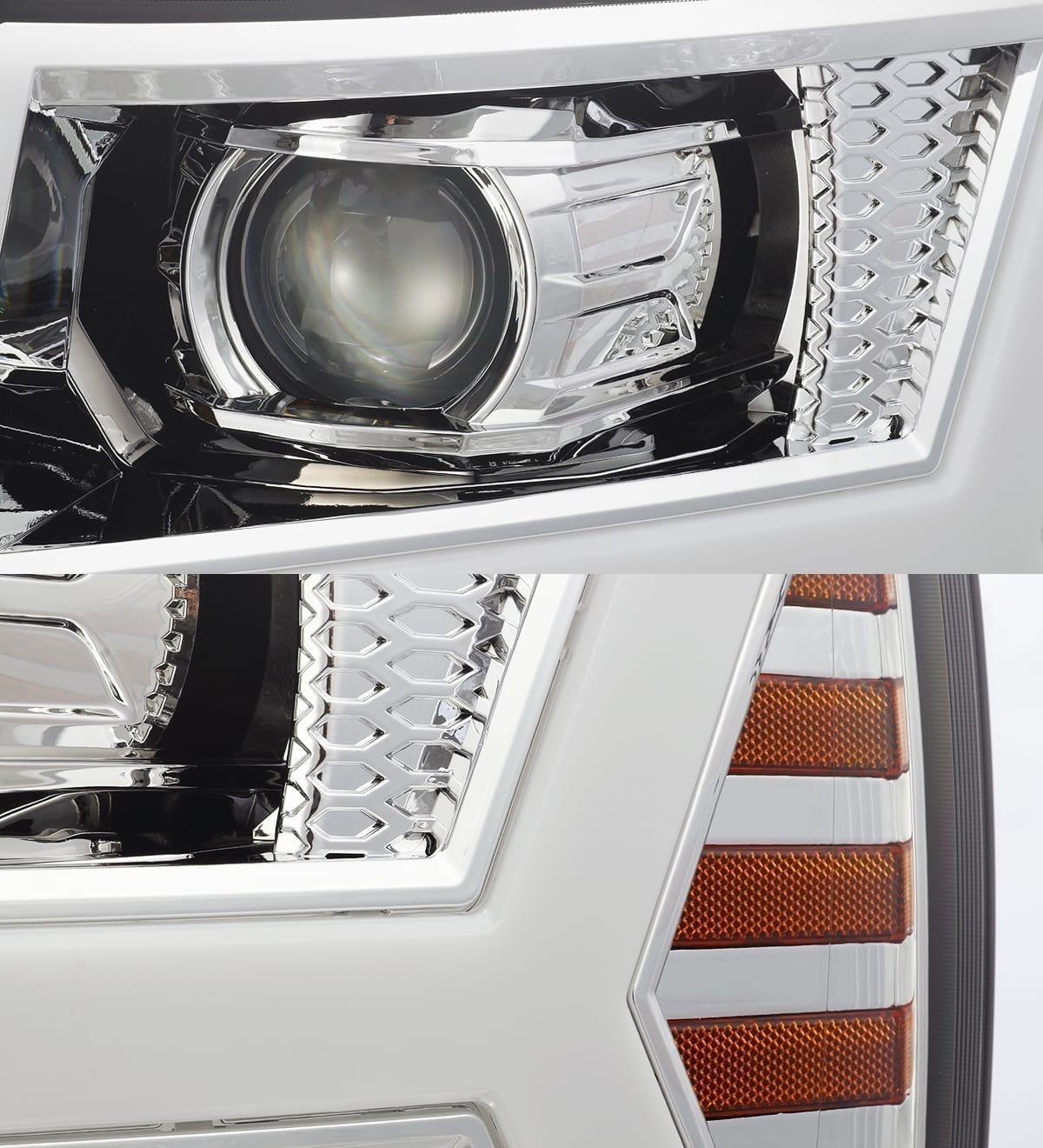 07-13 Chevrolet Silverado LUXX-Series LED Projector Headlights Chrome - view 6