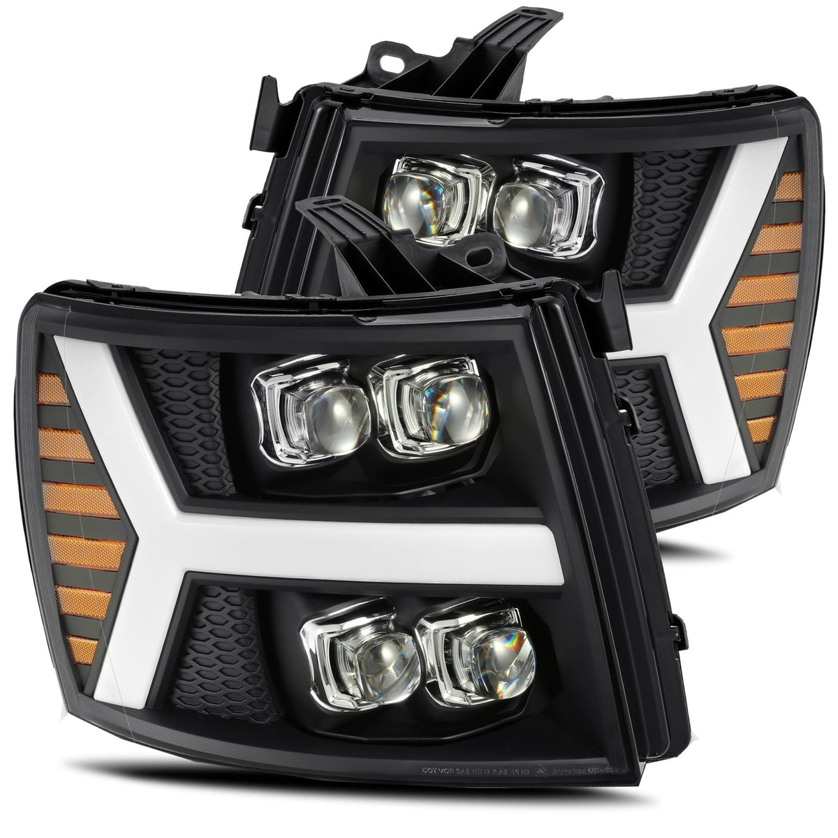 07-13 Chevrolet Silverado NOVA-Series LED Projector Headlights Black - view 1