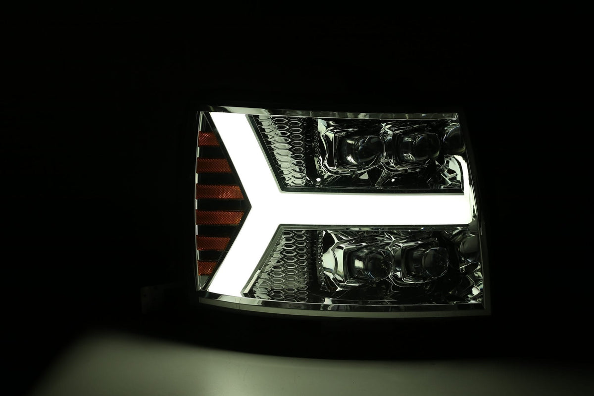 07-13 Chevrolet Silverado NOVA-Series LED Projector Headlights Chrome - view 6