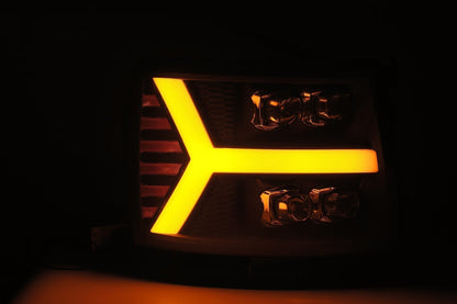 07-13 Chevrolet Silverado NOVA-Series LED Projector Headlights Jet Black - view 7