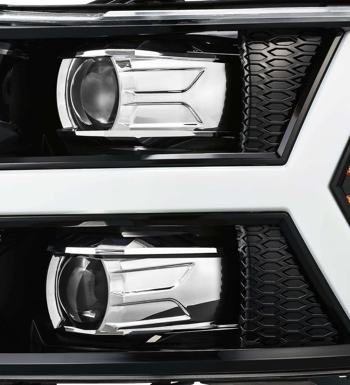 07-13 Chevrolet Silverado PRO-Series Halogen Projector Headlights Jet Black - view 6