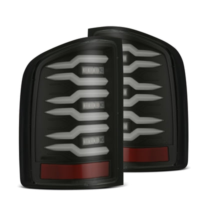 07-13 Chevy Silverado LUXX-Series LED Tail Lights Black Smoke - view 1
