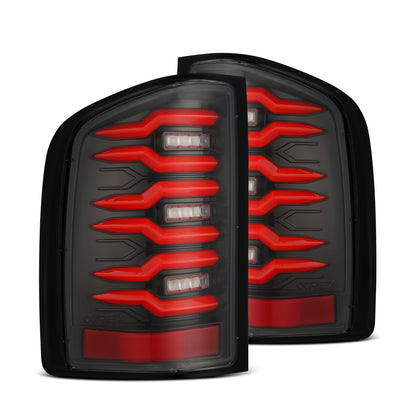 07-13 Chevy Silverado LUXX-Series LED Tail Lights Black-Red - view 1
