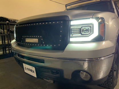 07-13 GMC Sierra LUXX-Series LED Projector Headlights Chrome - view 2