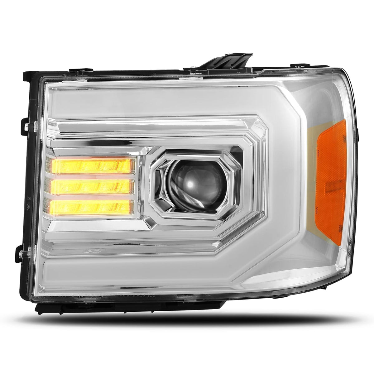 07-13 GMC Sierra LUXX-Series LED Projector Headlights Chrome - view 5