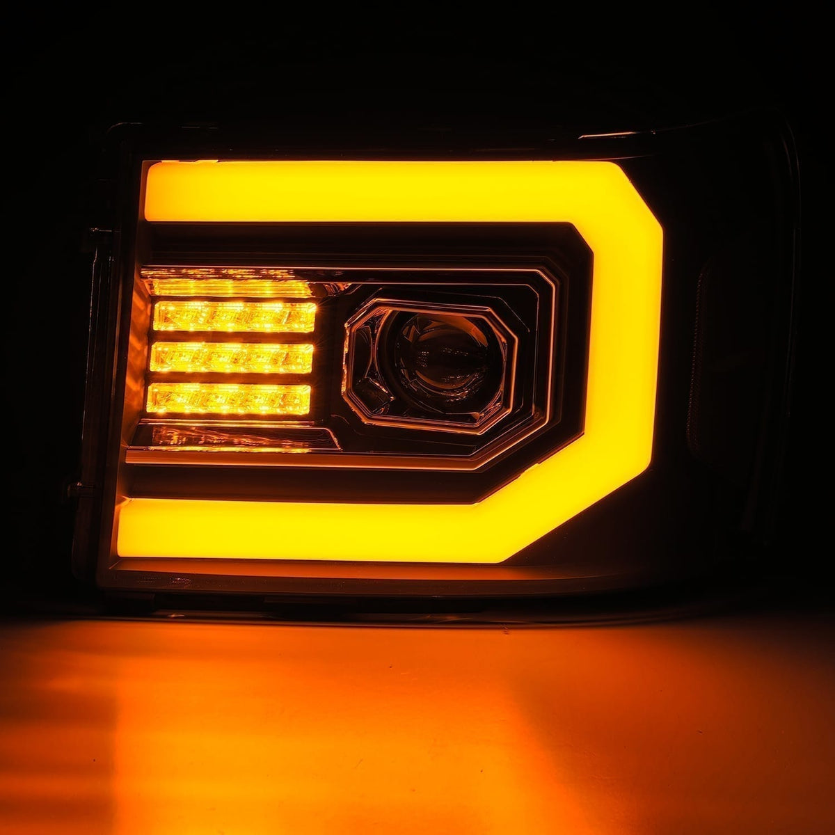 07-13 GMC Sierra LUXX-Series LED Projector Headlights Jet Black - view 6