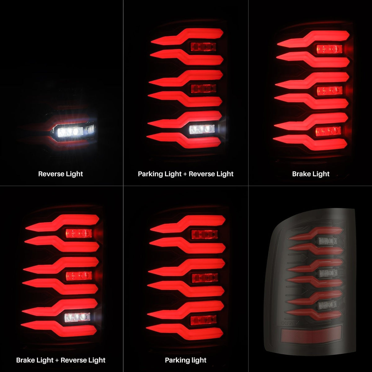 07-13 GMC Sierra LUXX-Series LED Tail Lights Black-Red - view 2