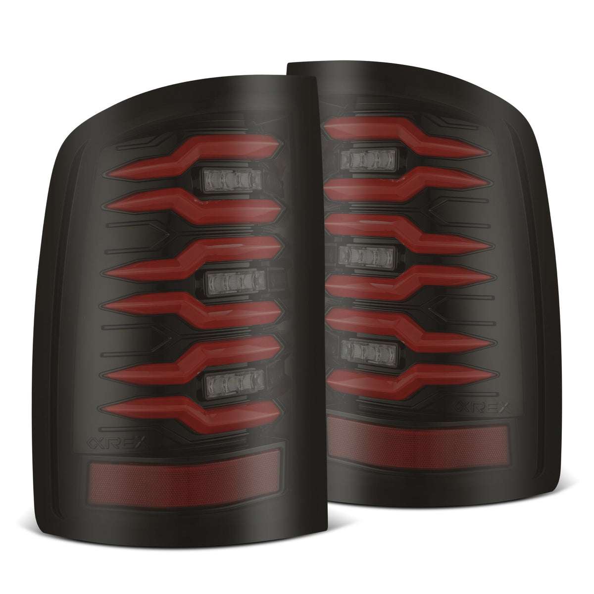 07-13 GMC Sierra LUXX-Series LED Tail Lights Black-Red - view 1