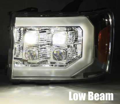 07-13 GMC Sierra NOVA-Series LED Projector Headlights Chrome - view 3