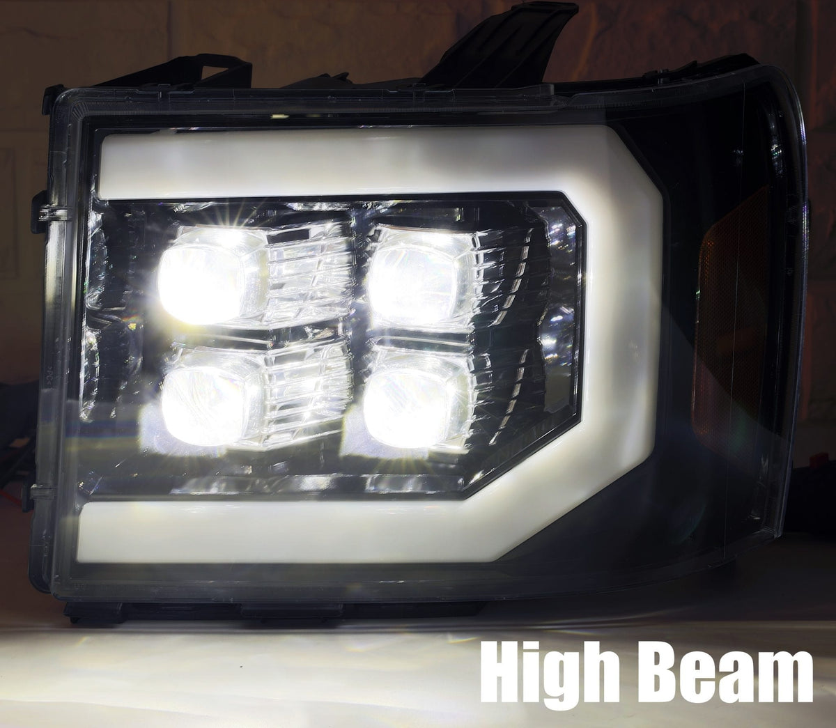07-13 GMC Sierra NOVA-Series LED Projector Headlights Jet Black - view 5
