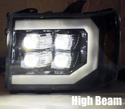 07-13 GMC Sierra NOVA-Series LED Projector Headlights Jet Black - view 5