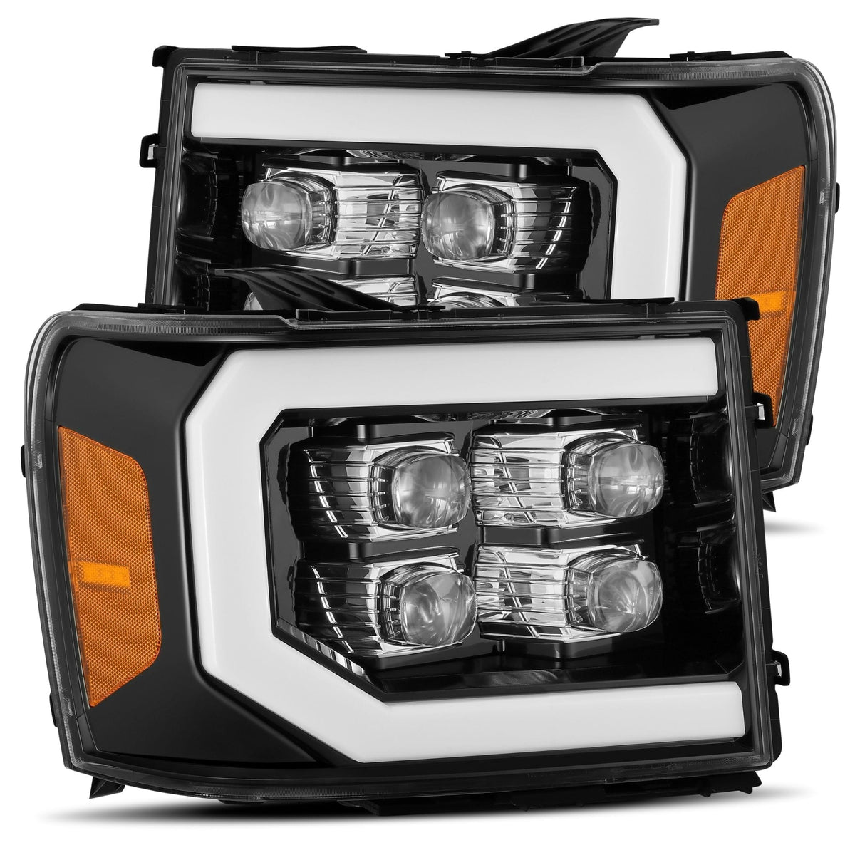 07-13 GMC Sierra NOVA-Series LED Projector Headlights Jet Black - view 1