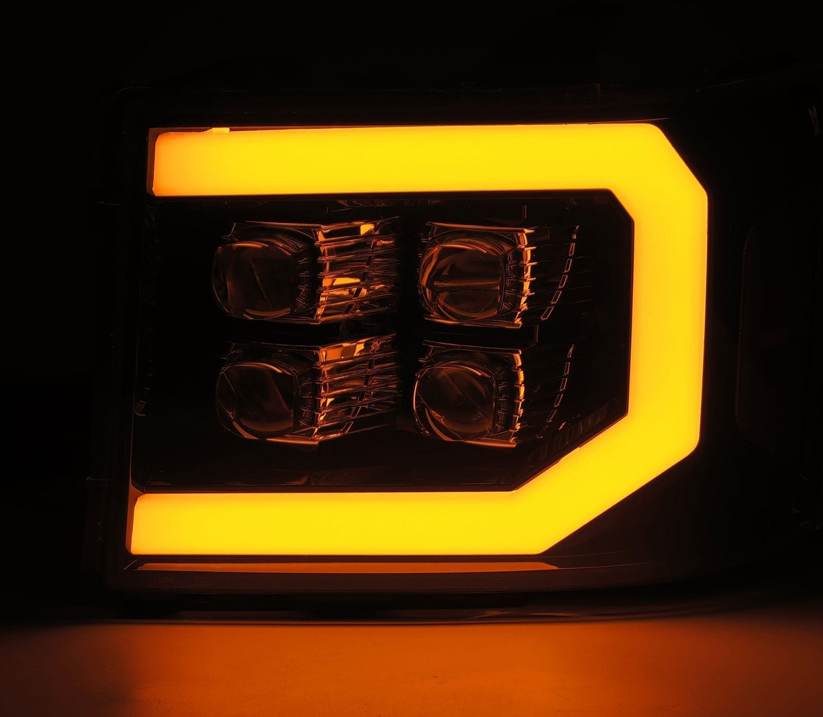 07-13 GMC Sierra NOVA-Series LED Projector Headlights Jet Black - view 3