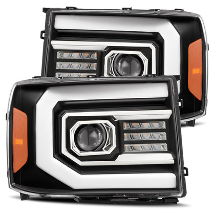 07-13 GMC Sierra PRO-Series Halogen Projector Headlights Black - view 1