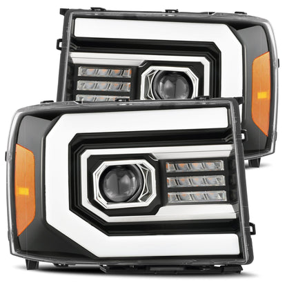 07-13 GMC Sierra PRO-Series Halogen Projector Headlights Jet Black - view 1