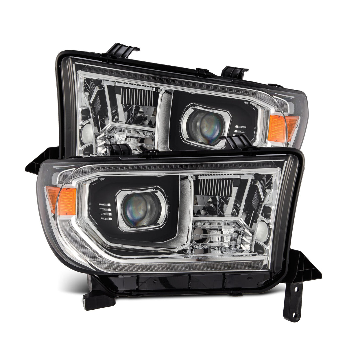 07-13 Toyota Tundra/08-17 Toyota Sequoia MK II PRO-Series Halogen Projector Headlights Chrome (Without Level Adjuster) - view 1