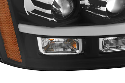 07-14 Chevrolet Tahoe/Suburban/07-13 Avalanche LUXX-Series LED Projector Headlights Black - view 8