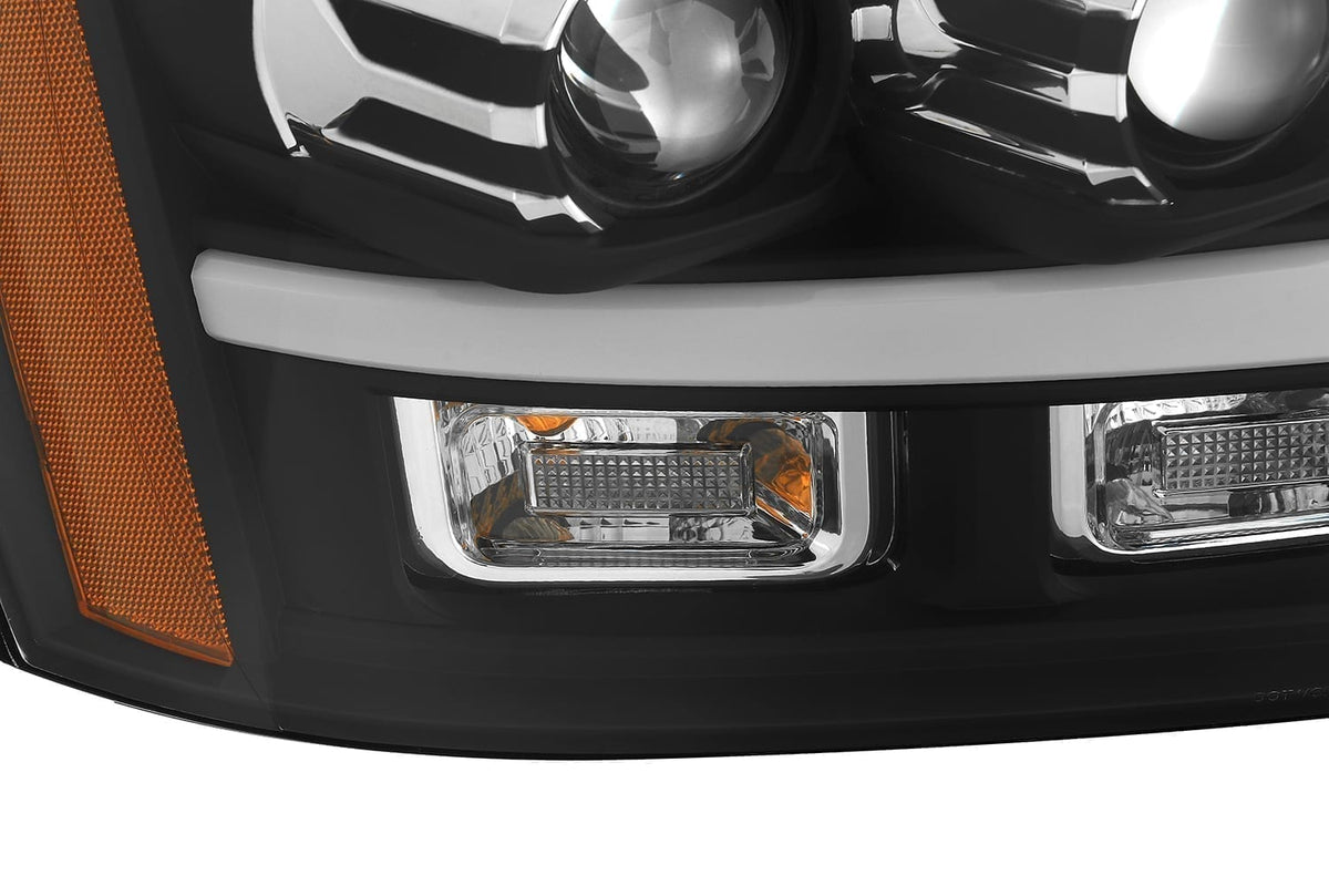 07-14 Chevrolet Tahoe/Suburban/07-13 Avalanche MK II PRO-Series Halogen Projector Headlights Black - view 8