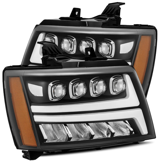 07-14 Chevrolet Tahoe/Suburban/07-13 Avalanche NOVA-Series LED Projector Headlights Black - view 1