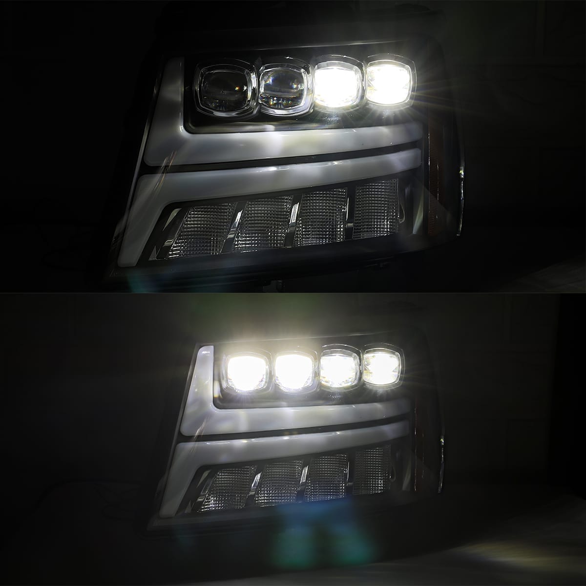 07-14 Chevrolet Tahoe/Suburban/07-13 Avalanche NOVA-Series LED Projector Headlights Chrome - view 4