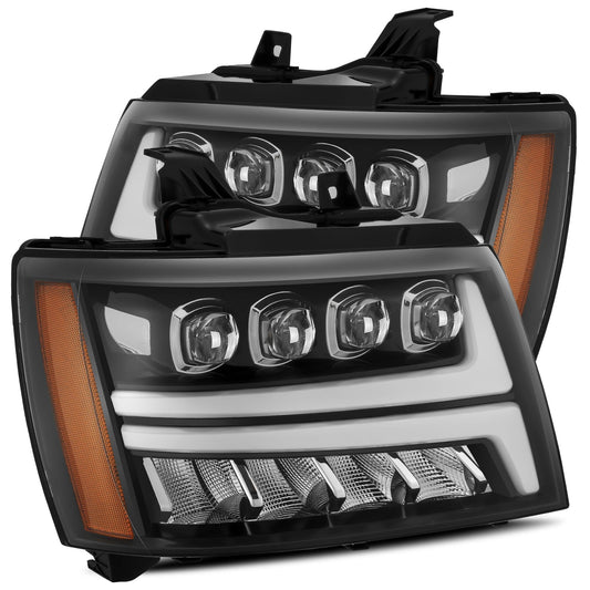 07-14 Chevrolet Tahoe/Suburban/07-13 Avalanche NOVA-Series LED Projector Headlights Jet Black - view 1