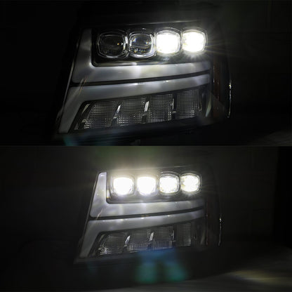 07-14 Chevrolet Tahoe/Suburban/07-13 Avalanche NOVA-Series LED Projector Headlights Jet Black - view 4