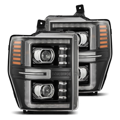 08-10 Ford Super Duty/Excursion LUXX-Series LED Projector Headlights Black - view 1