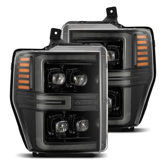 08-10 Ford Super Duty/Excursion NOVA-Series LED Projector Headlights Alpha-Black - view 1