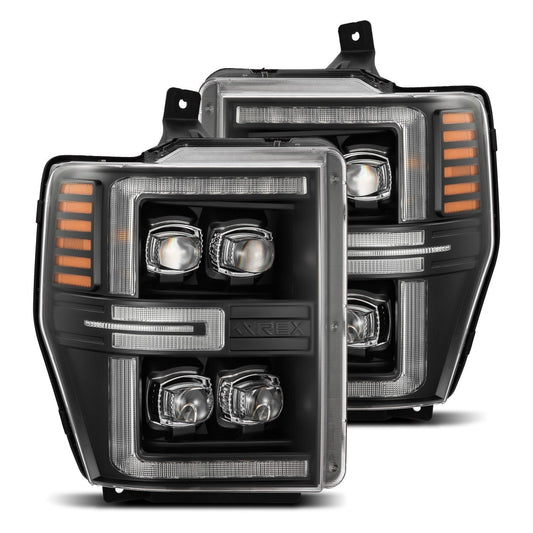 08-10 Ford Super Duty/Excursion NOVA-Series LED Projector Headlights Black - view 1
