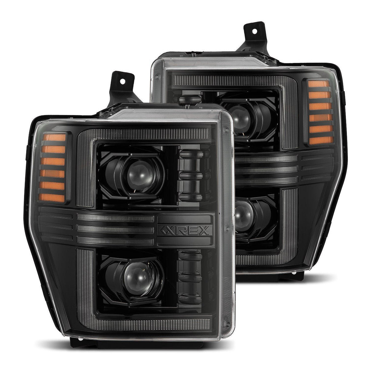 08-10 Ford Super Duty/Excursion PRO-Series Halogen Projector Headlights Alpha-Black - view 1