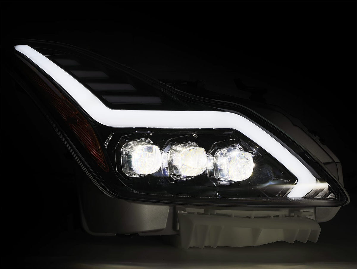 08-13 Infiniti G37/14-15 Q60 Coupe MK II NOVA-Series LED Projector Headlights Jet Black - view 2