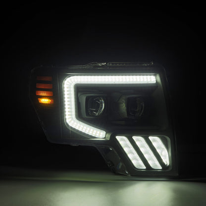 09-14 Ford F150 MKII PRO-Series Halogen Projector Headlights Black - view 2