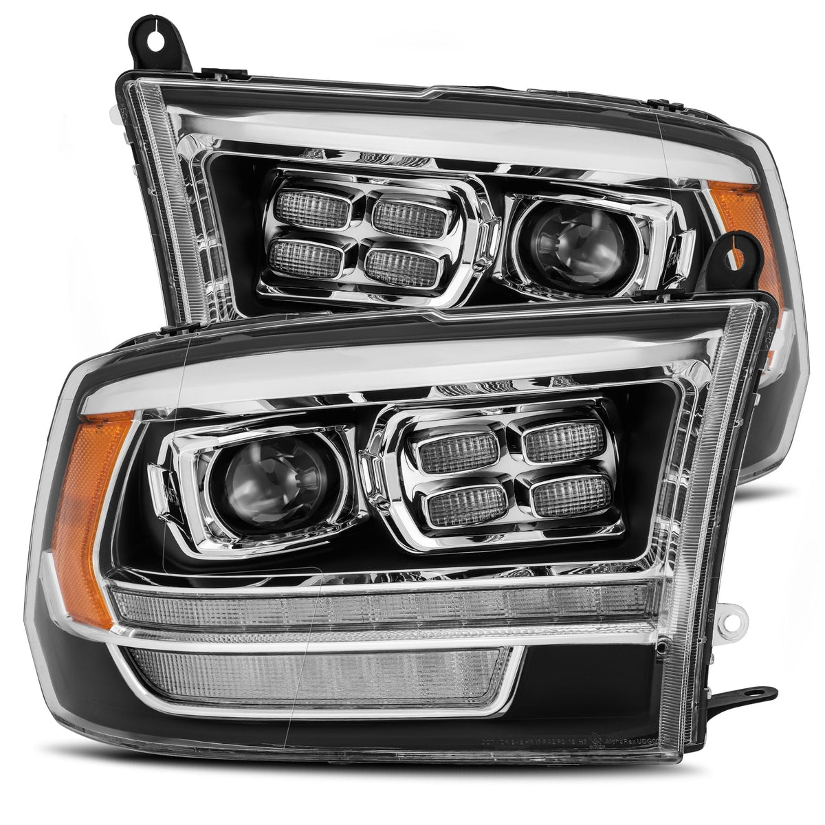 09-18 Ram Truck LUXX-Series (5th Gen 2500 Style) LED Projector Headlights Black - view 1