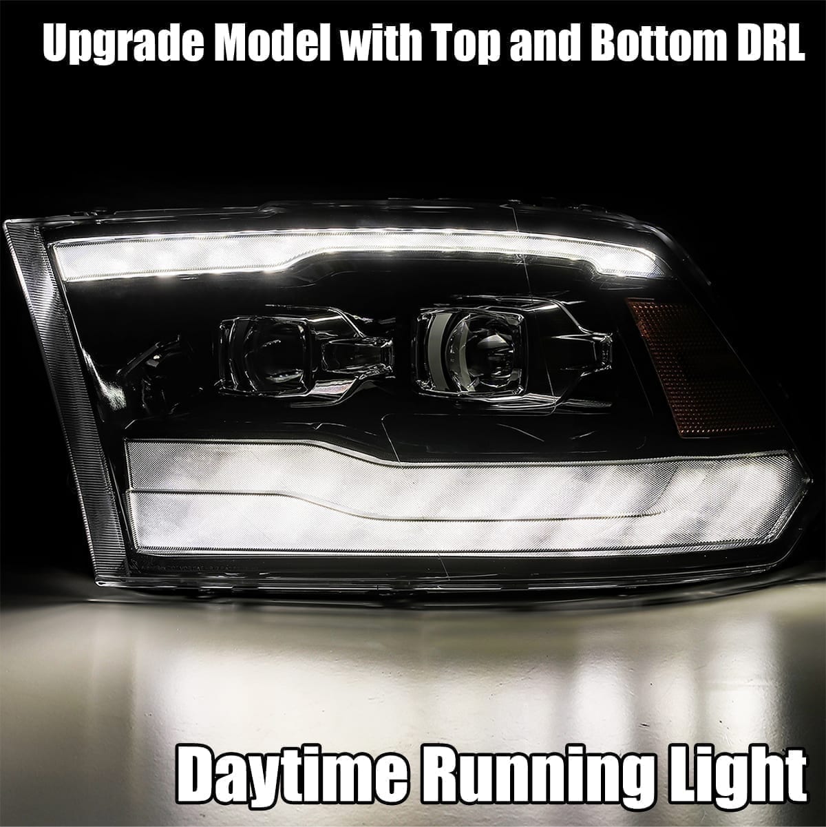 09-18 Ram Truck LUXX-Series LED Projector Headlights Black - view 4