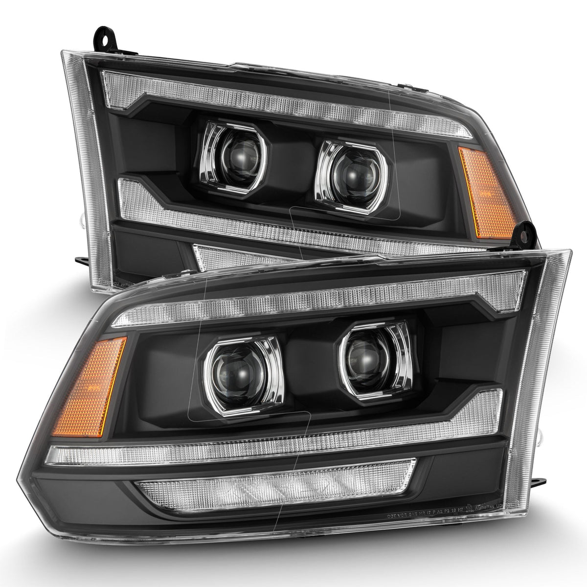 09-18 Ram Truck (MK II 5th Gen 2500 Style) LUXX-Series LED Projector Headlights Black - view 1
