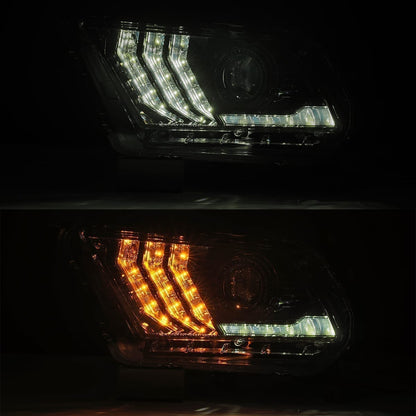 13-14 Ford Mustang LUXX-Series LED Projector Headlights Alpha-Black - view 4