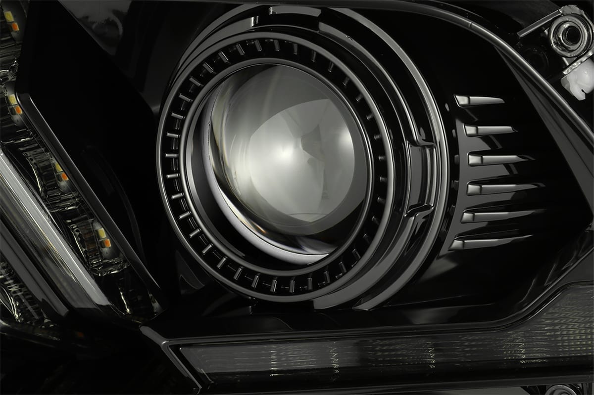13-14 Ford Mustang LUXX-Series LED Projector Headlights Alpha-Black - view 2