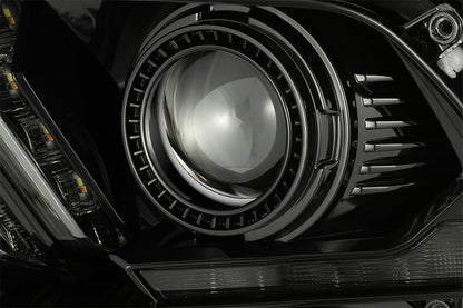 13-14 Ford Mustang LUXX-Series LED Projector Headlights Alpha-Black - view 2