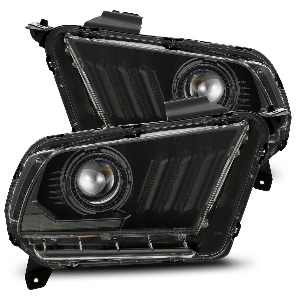 13-14 Ford Mustang LUXX-Series LED Projector Headlights Alpha-Black - view 1