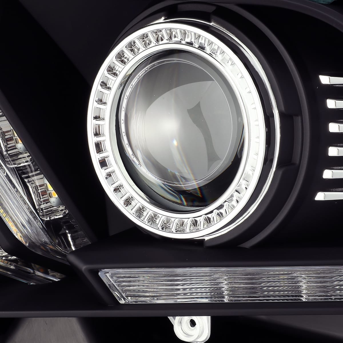 13-14 Ford Mustang LUXX-Series LED Projector Headlights Black - view 2