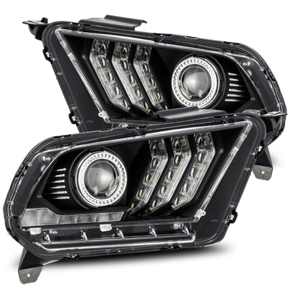13-14 Ford Mustang LUXX-Series LED Projector Headlights Black - view 1