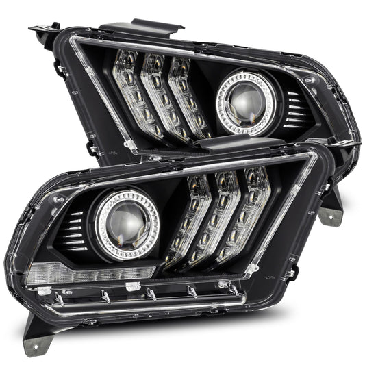 10-12 Ford Mustang LUXX-Series LED Projector Headlights Black - view 1