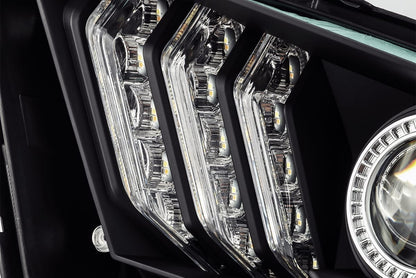 13-14 Ford Mustang LUXX-Series LED Projector Headlights Black - view 3